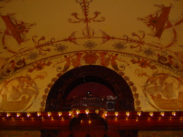 Balcony sitting.  Inside the Dining room of the College.
