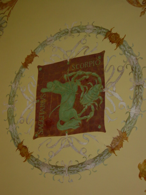 The Ceiling has images of each sign of the Zodiac.  This is mine, Scorpio.
