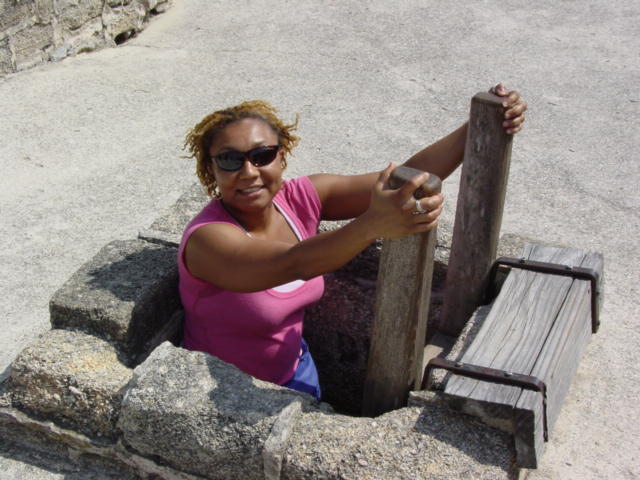 This is how we got up to the top of the Fort.  It was a tight fit for me.