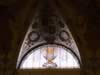 Stained glass and ceiling in the Dining Room. (60kb)